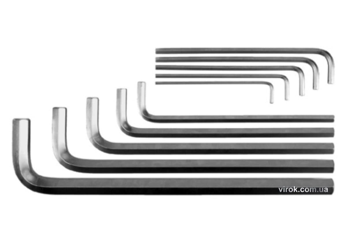 Ключі 6-гранні Г-подібні YATO : Cr-V, М3-17 мм, 10 шт. [5/240]