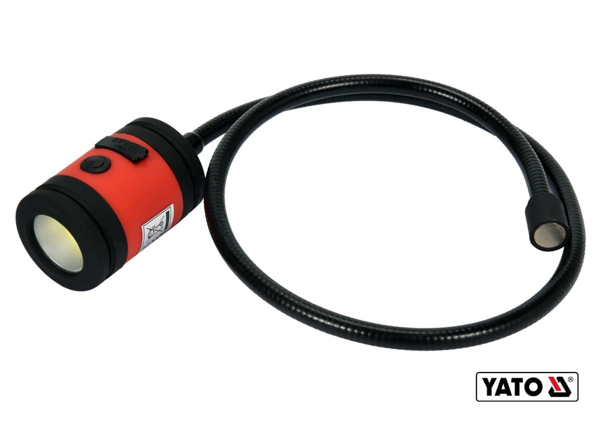 Лампа світлодіодна YATO : 3.7 В Li-Po 1.5 Агод, 3 Вт, 100 lm, гнучкий тримач з магнітом(DW)