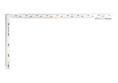 Кутник з нержавіючої сталі YATO : 90°, двосторонній з метричними шкалами, 300 х 150 мм [25/100]