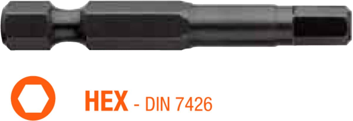 Насадка викруткова USH Industry "тонке жало" HEX 2.5 x 50 мм подовжена, Уп. 5 шт.