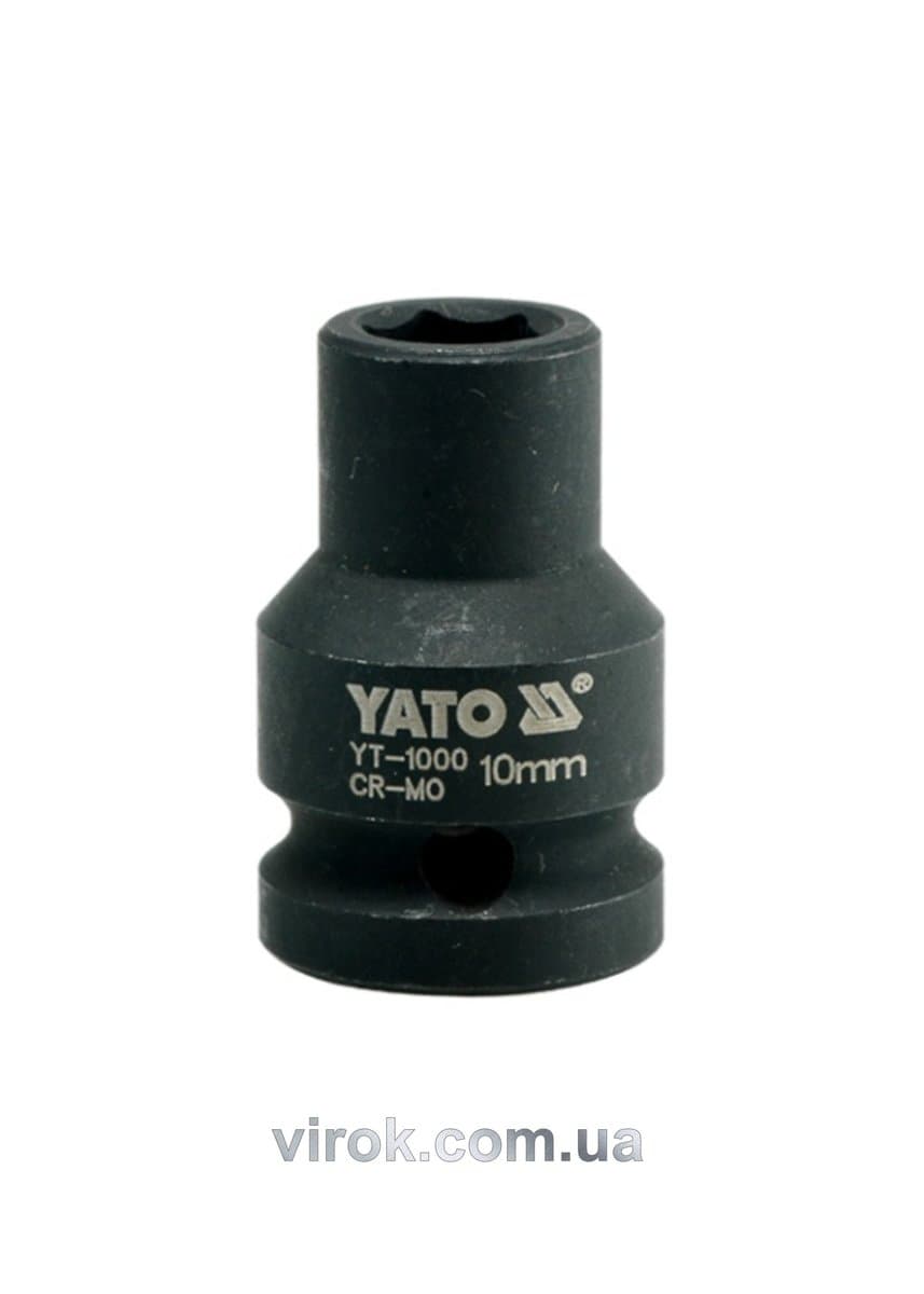 Головка торцева ударна 6-гранна YATO : квадрат 1/2", М= 10 мм, L= 39 мм [60/240]
