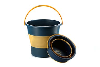 Відро складане силіконове 10л помаранчевий - чорний (orange - black) СИЛА