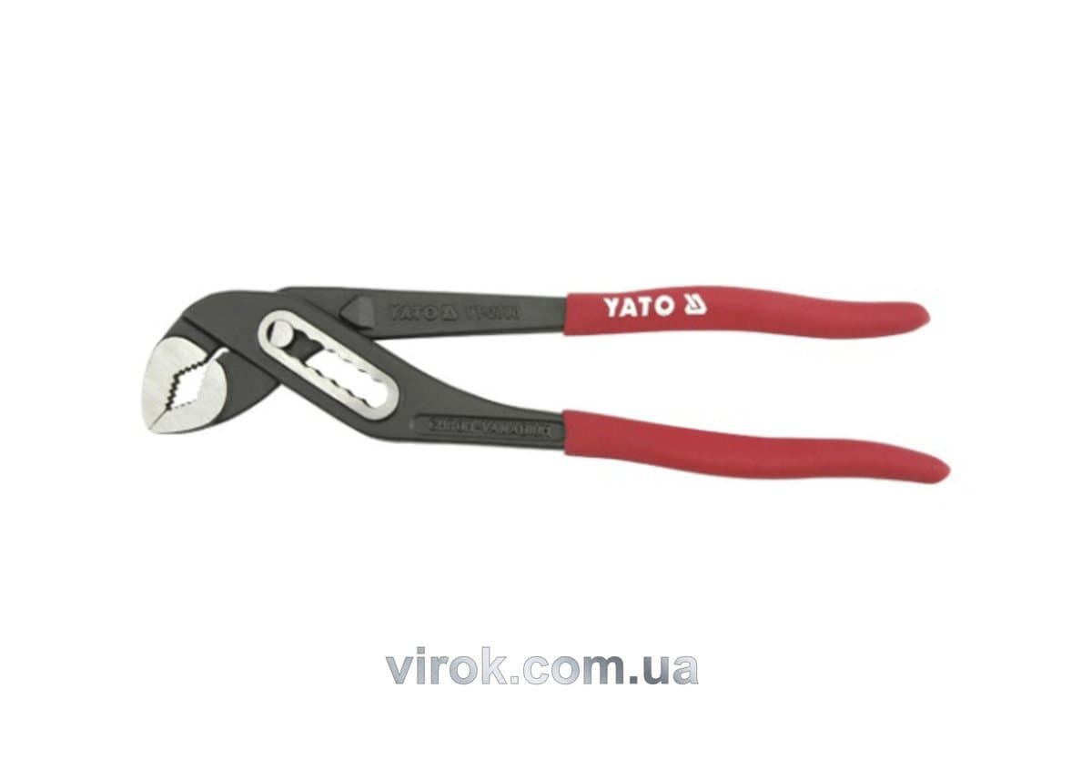 Кліщі переставні YATO : L= 250 мм. Cr-V [6/36]