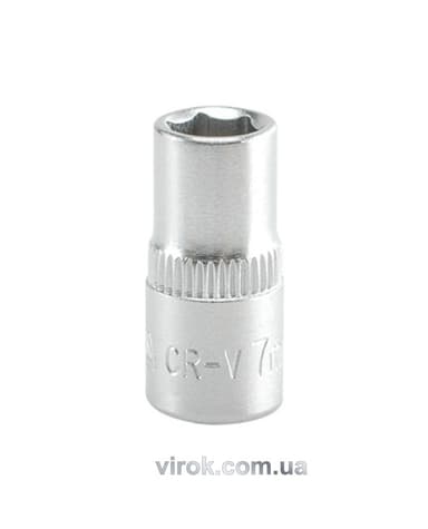 Головка торцева 6-гранна YATO : квадрат 1/4", М= 7 мм, L= 25 мм [24/240/400]