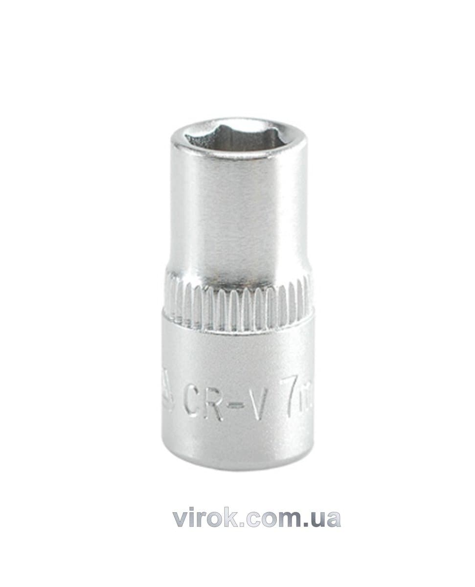 Головка торцева 6-гранна YATO : квадрат 1/4", М= 7 мм, L= 25 мм [24/240/400]