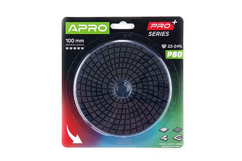 Коло алмазне шліфувальне на липучці 100мм Р50 APRO PRO