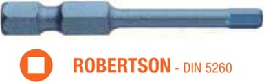 Насадка викруткова ударна USH Blue Shock : Robertson R2 x 50 мм torsion, Уп. 5 шт.
