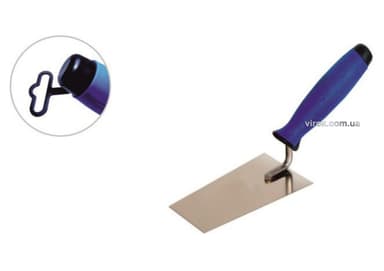 Кельма трапецевидна з нержавійки PROFI , двокомпонентна ручка, 160 мм , ТМ VIROK