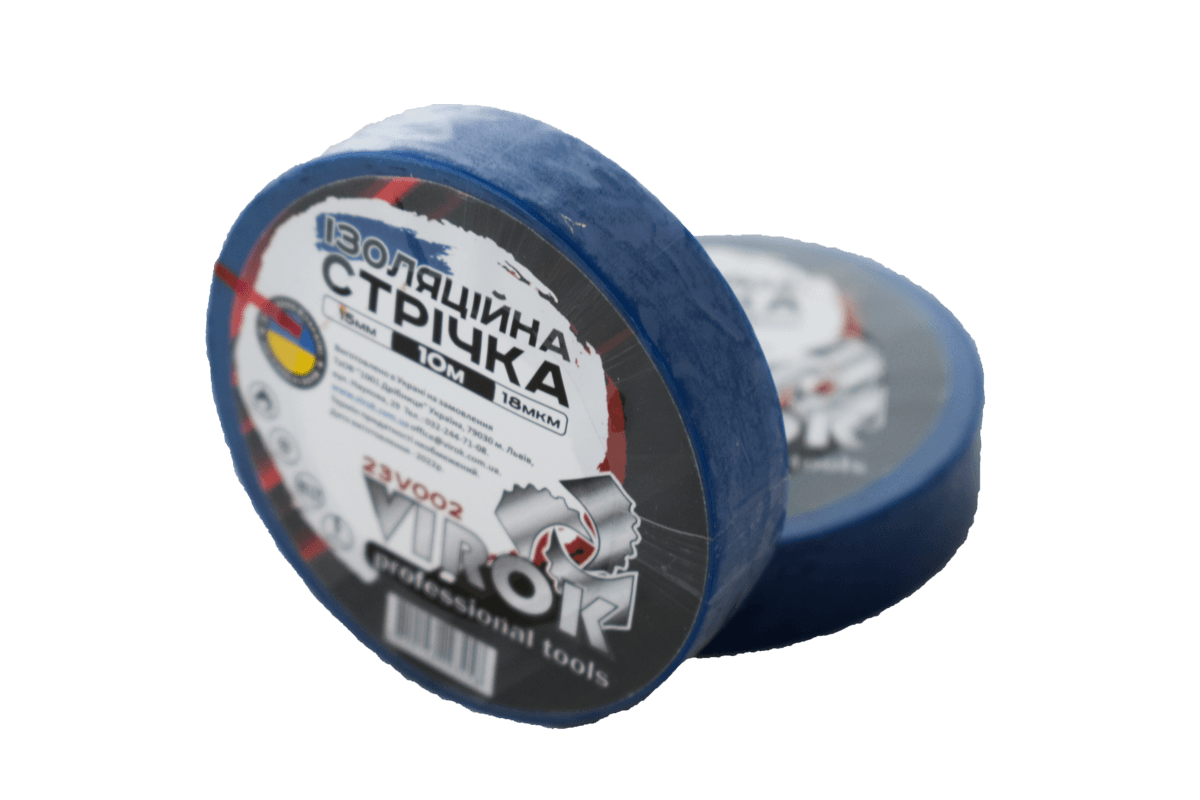 Стрічка ізоляційна VIROK : 15 мм х 10 м x 0,18 мм CИНЯ [15/240]