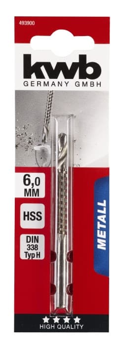 Свердло фрезерне по металу, 6 мм, KWB (493900)