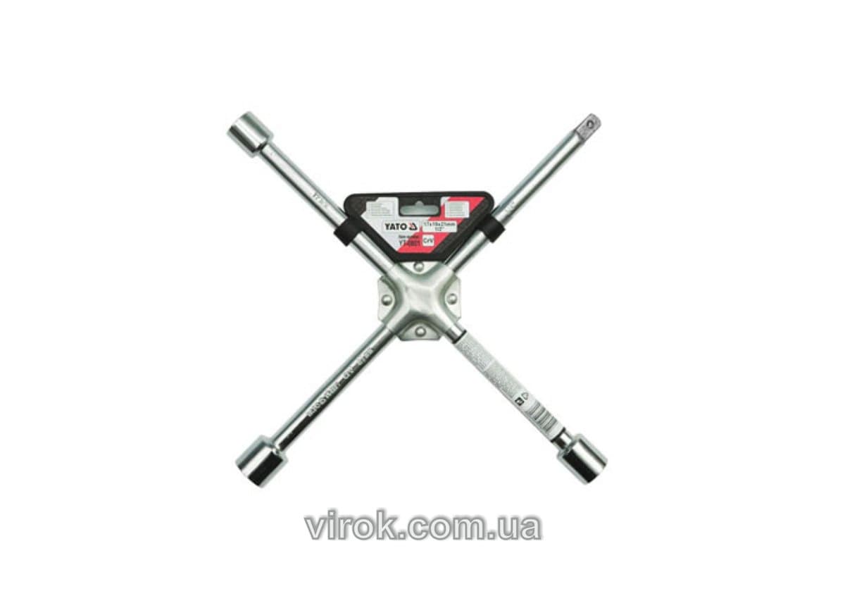 Ключ для коліс хрестоподібний YATO 17х19х21x1/2" зміцнений [10]