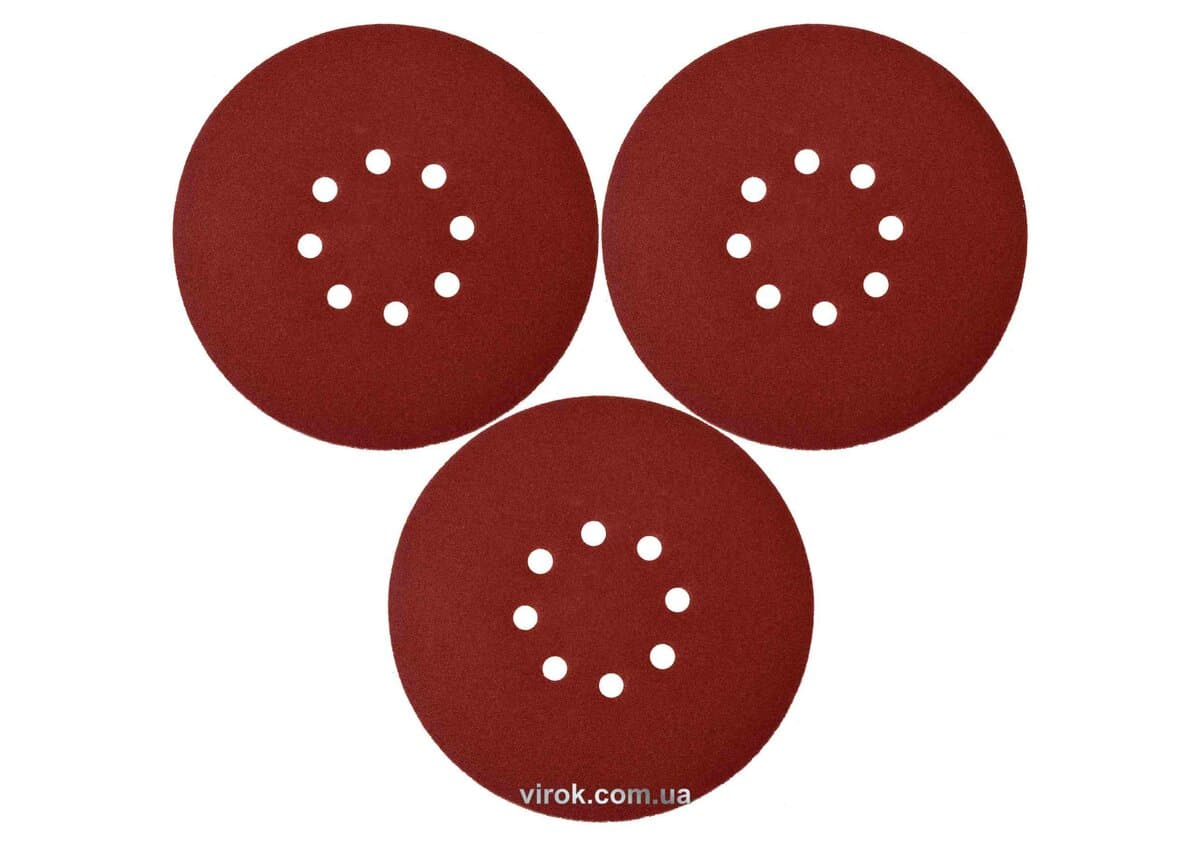Круг шліфувальний з наждачн. паперу з липучкою YATO: Ø= 180 мм, Р180, до YT-82341, 3 шт [50/200]