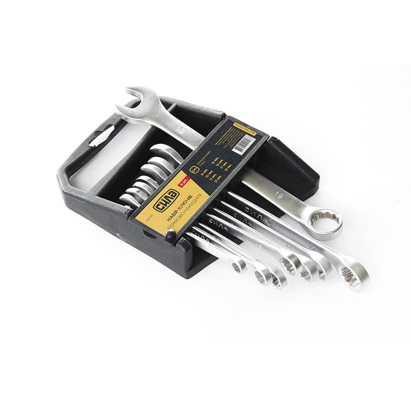 СИЛА Набір ключів ріжково-накидних CrV 8 шт. (8,10,11,12,13,14,17,19 мм)