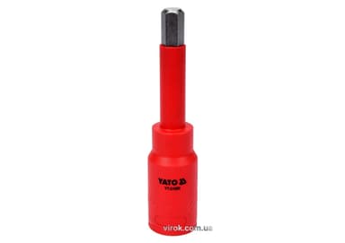 Головка торцева 6-гранна електрика YATO : квадрат 1/2" HEX 10 х 120 мм, VDE до 1000В (DW)