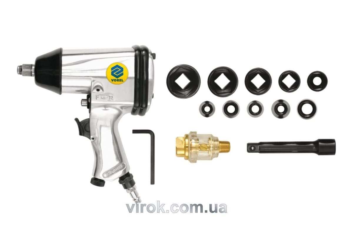 Гайковерт пневматичний VOREL : квадрат 1/2", в комплекті [5]