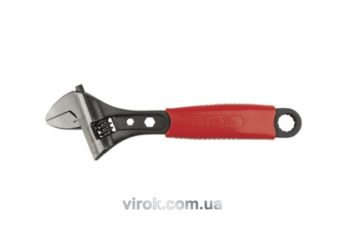 Ключ розвідний YATO "PROFI" : L= 150 мм, ПВХ Ручка [6/72]