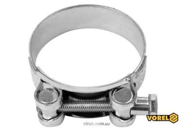 Хомут сталевий, з гвинтовим затискачем GBS W1 VOREL : Ø= 60-63/ 22 мм, оцинкований [100]