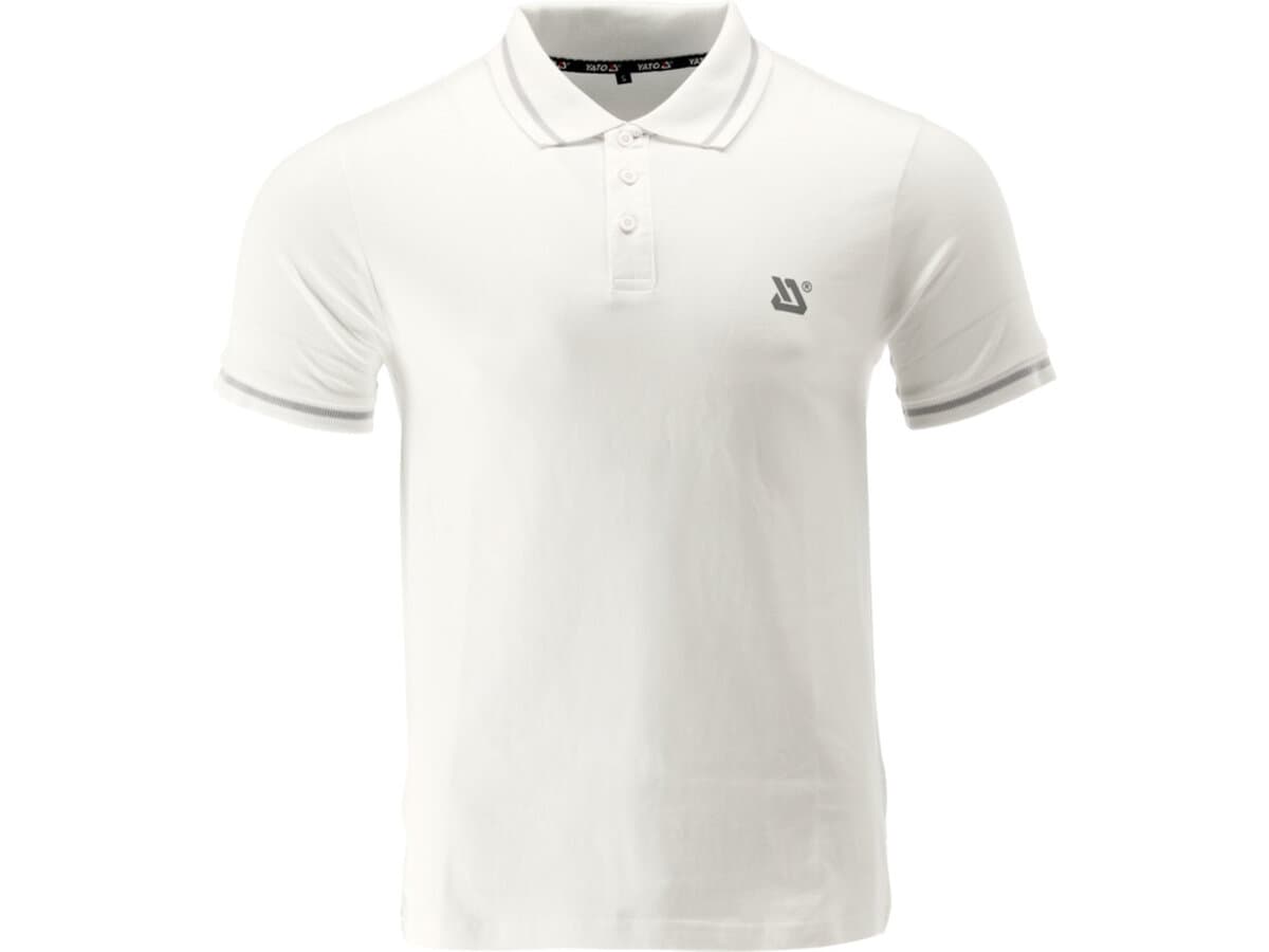 Футболка ПОЛО біла YATO, розм. 2XL/ вис- 78 см х шир- 61 см, 100%- бавовна [40]