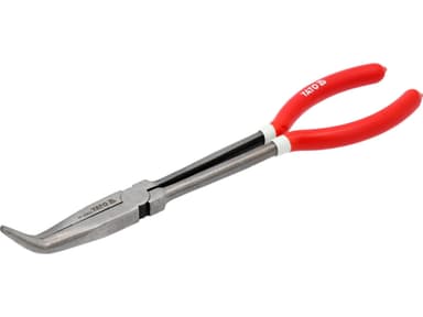 Щипці вигнуті під 45° подовжені YATO : L= 285 мм, HRC 50, Cr-V [12/60]