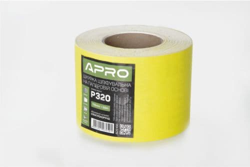 Папір шліфувальний APRO P320 115мм*50м рулон (паперова основа)