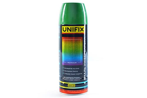 Емаль універсальна акрилова преміум RAL6002 зелений листяний глянець 400мл UNIFIX