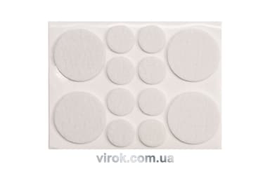 Протектор самоклеючий повстяний VOREL, Ø=20,38мм, набір 12шт. [60/720]