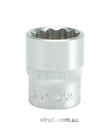 Головка торцева 12-гранна YATO : квадрат 1/2", М= 23 мм, L= 38 мм [12/60/120]