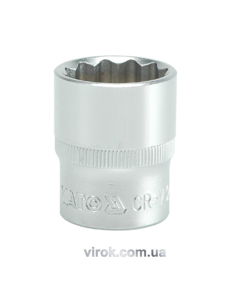 Головка торцева 12-гранна YATO : квадрат 1/2", М= 23 мм, L= 38 мм [12/60/120]