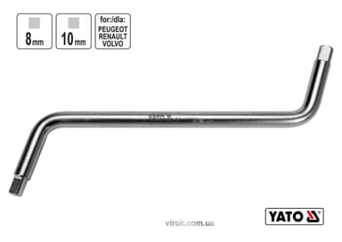 Ключ двосторонній для зливної пробки YATO : квадрат- 8 x 10 мм [6/36]