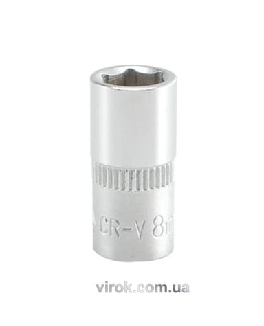 Головка торцева 6-гранна YATO : квадрат 1/4", М= 8 мм, L= 25 мм [24/240/400]