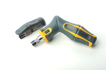 Викрутка реверсійна CrV з комплектом насадок(16 бит) (вигнута) СИЛА