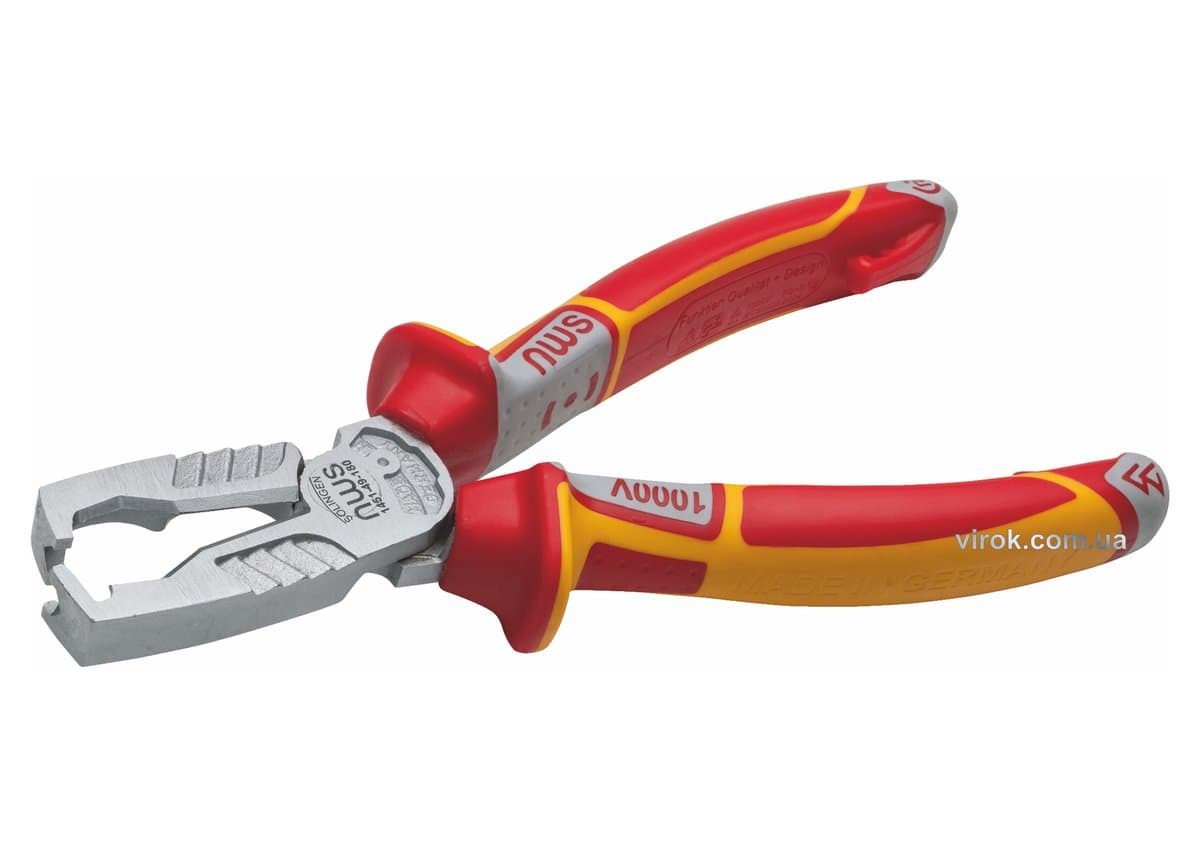 Щипці для зняття ізоляції NWS з ізол. ручками VDE до 1000В: L=180 мм, Ø≤16 мм