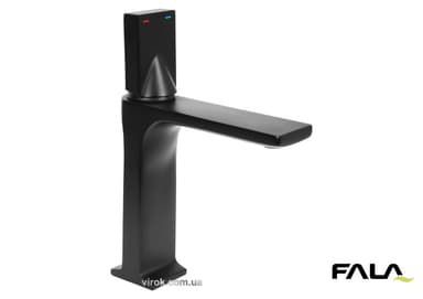 Змішувач води FALA для умивальника "NOIR 2" з кульовим регулятором, латунний корпус [12]