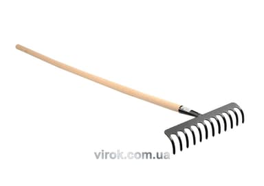 Граблі садові FLO 16 зубів з ручкою [10]