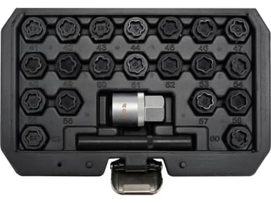 Торцеві головки до гвинтів колісних дисків авто BMW YATO: з квадратом- 1/2", компл. 22 шт [20]