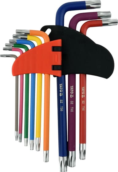 Ключі "TORX" YATO : Т10- Т50, Г-подібні, 2-сторонні, HRC 58-62, S2 [10/50]