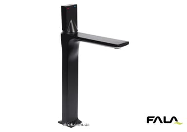 Змішувач води FALA для умивальника високий "NOIR 2" з кульовим регулятором, латунний корпус [12]
