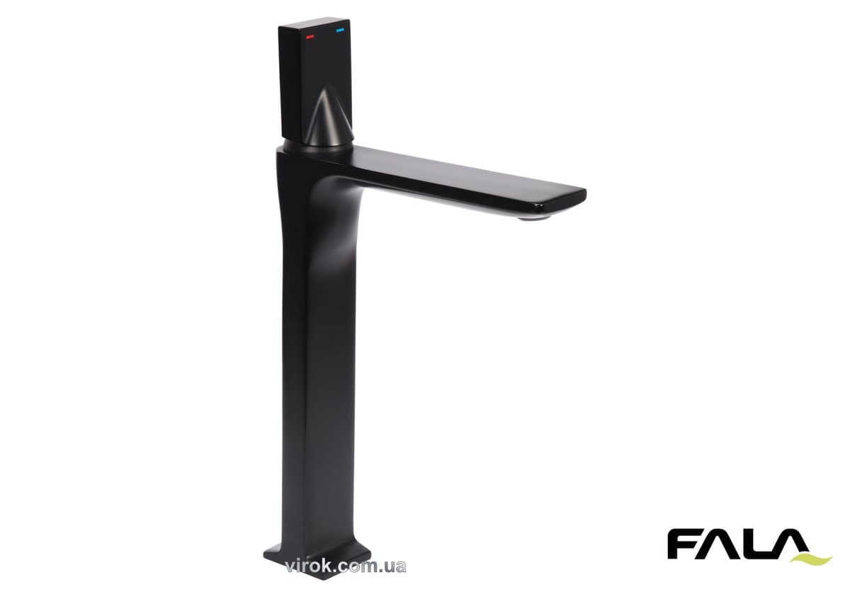 Змішувач води FALA для умивальника високий "NOIR 2" з кульовим регулятором, латунний корпус [12]