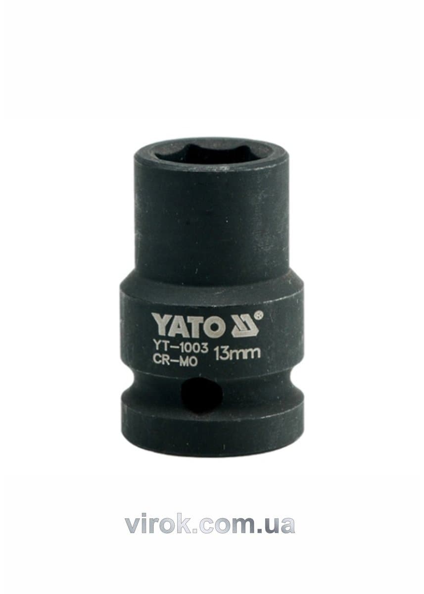 Головка торцева ударна 6-гранна YATO : квадрат 1/2", М= 13 мм, L= 39 мм [60/240]