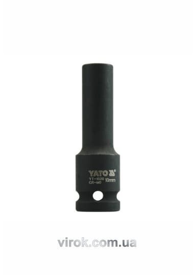 Головка торцева ударна 6-гранна YATO : подовжена, квадрат 1/2", М= 10 мм, L= 78 мм [30/120]