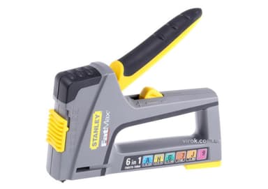 Степлер STANLEY з регуляц. сили до 6-ти видів скоб і цвяхів