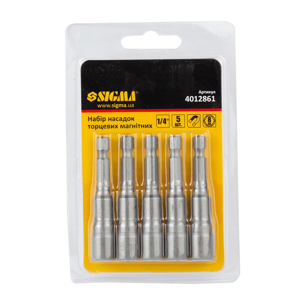 Насадка торцева магнітна 8×65мм 5шт (блістер) SIGMA (4012861)
