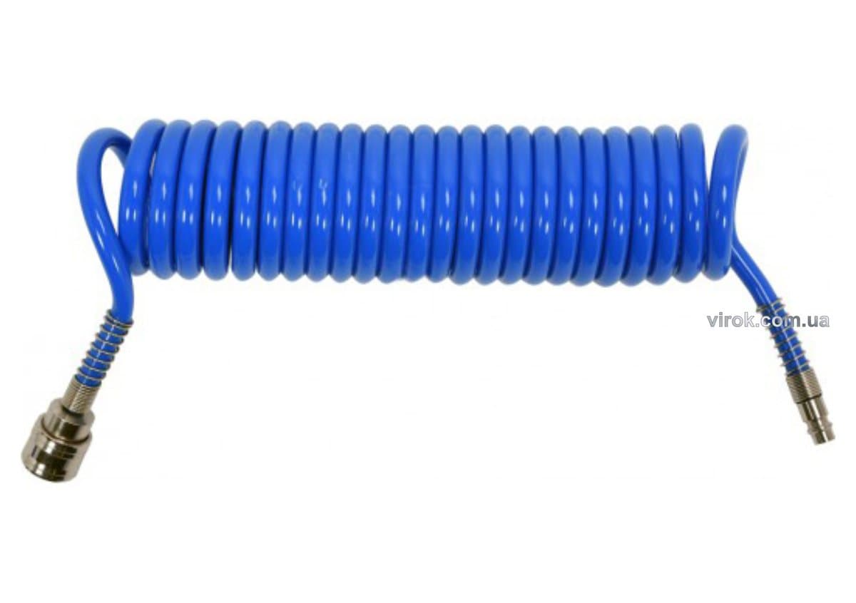 Шланг пневматичний спіральний YATO швидкоз'єднуваний: Ø= 6.5/10 мм, ≤12 Bar, l=5м. поліуретан. [50]