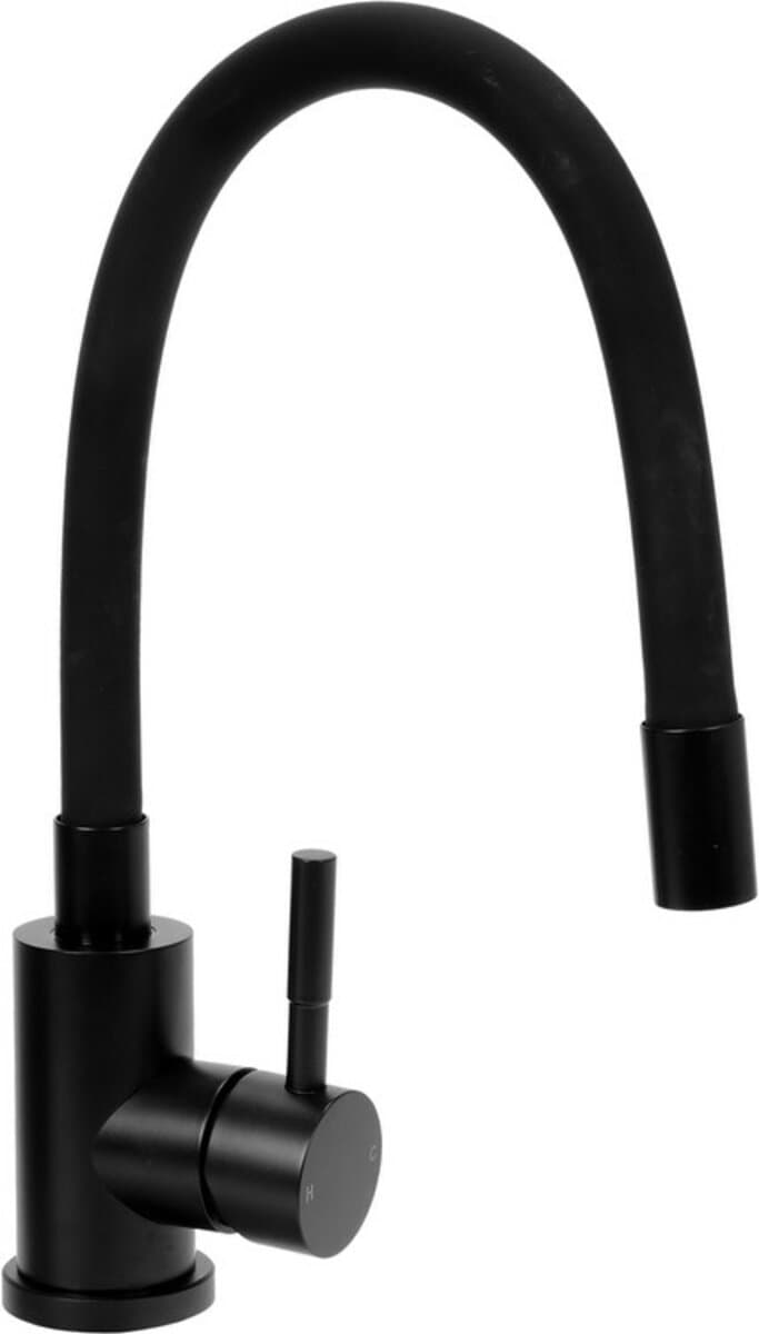 Змішувач води FALA "BLACK FLEXIBLE" для раковини з гнучкою чорною лійкою [10]