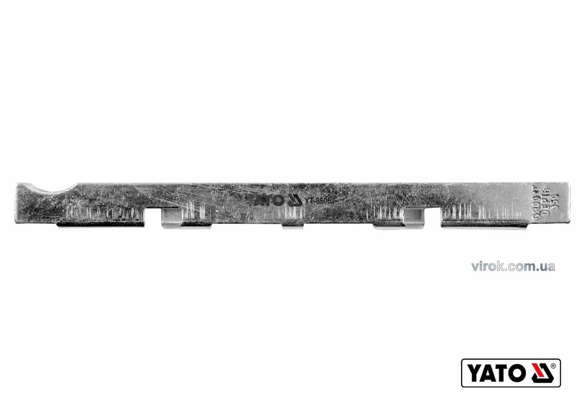 Шаблон для заточ. обмеж. глибини зубів ланцюгів YATO 170х10х1 мм, глиб.-0.65, 0.75 мм, кут 35°(DW)