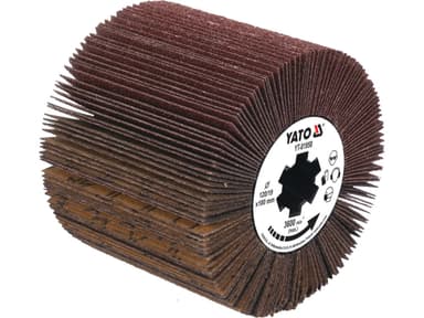 Щітка-вал до шліфувально-брашувальної машинки YATO з абразивних пелюстків, Ø= 120/19, шир.- 100 мм