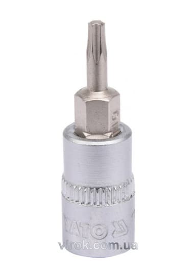 Головка торцева YATO квадрат 1/4 "TORX" Т10, L= 37 мм [150/600]