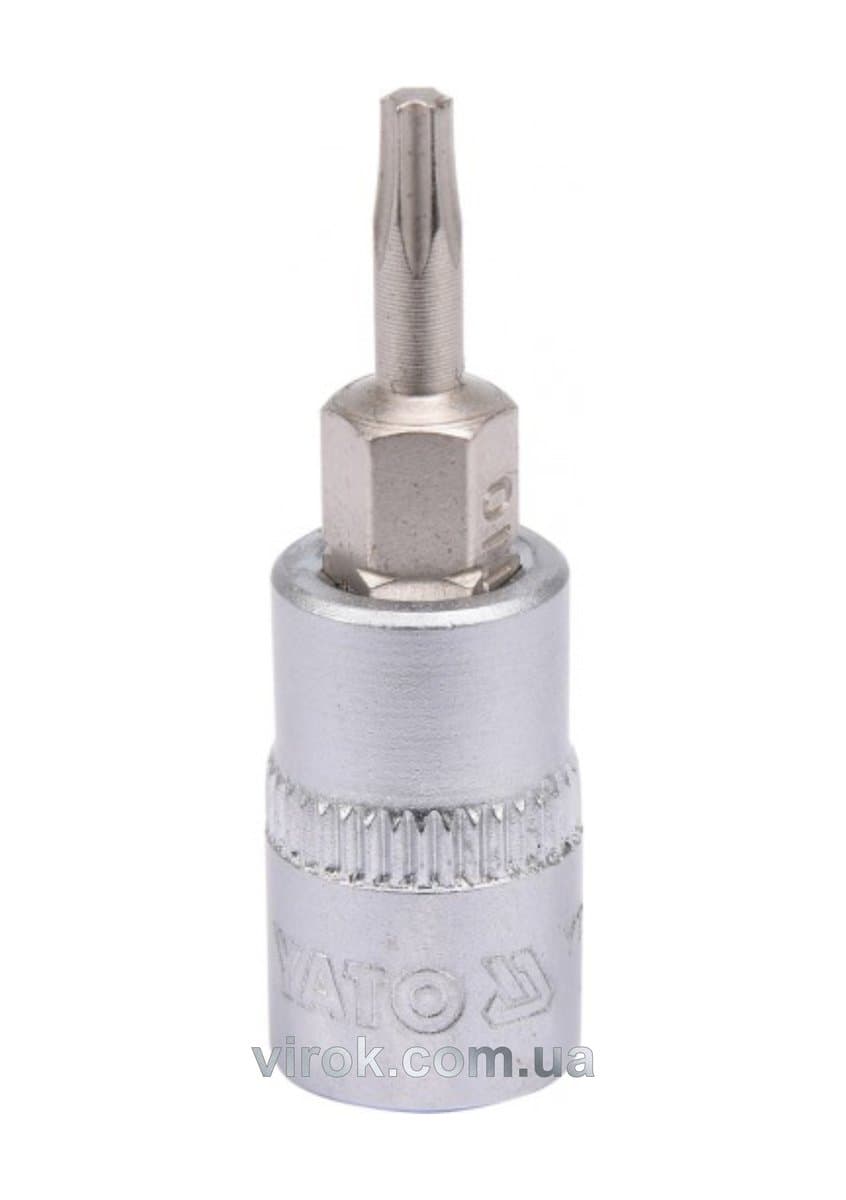 Головка торцева YATO квадрат 1/4 "TORX" Т10, L= 37 мм [150/600]