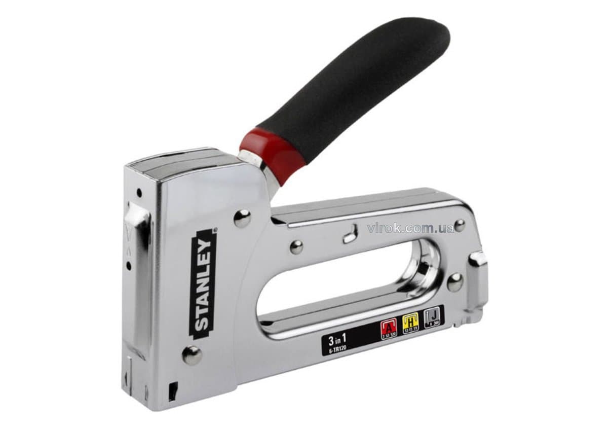 Степлер STANLEY "Light Duty TR120" для скоб типу "А" і шпильок типу "J"