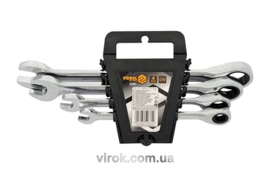 Ключі ріжково - накидні з тріщаткою VOREL, набір 4 шт. [10/20]